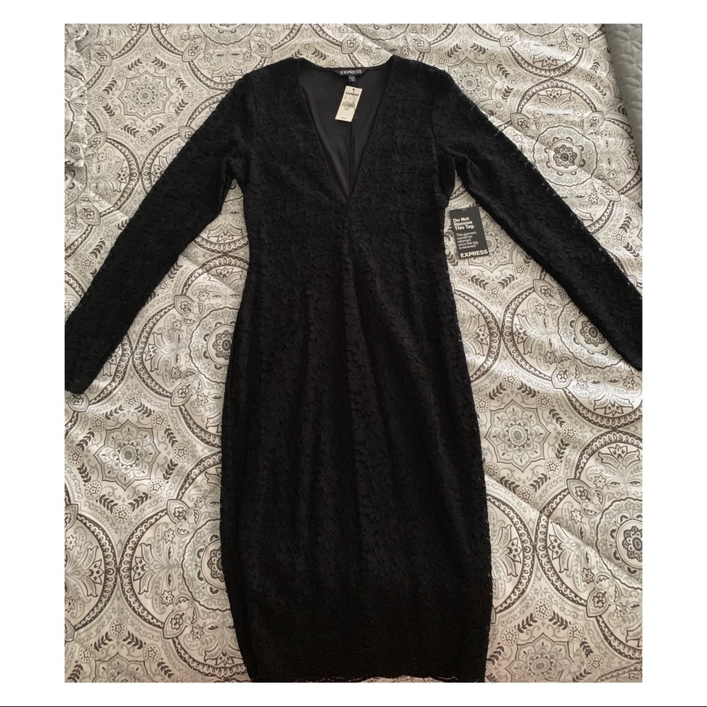 Express Beautiful Black Lace Dress